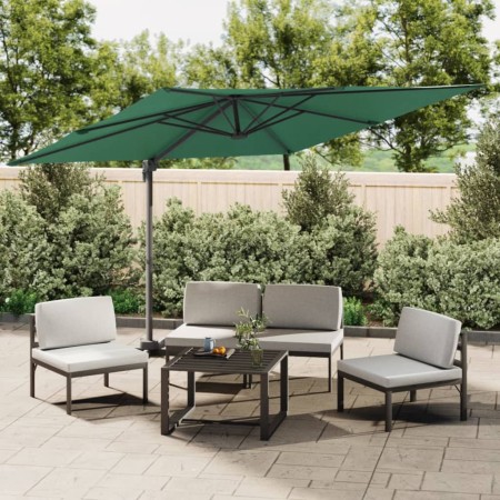 Sombrilla colgante con poste de aluminio verde 400x300 cm de vidaXL, Sombrillas - Ref: Foro24-319914, Precio: 204,49 €, Descu...