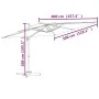 Sombrilla colgante con poste de aluminio verde 400x300 cm de vidaXL, Sombrillas - Ref: Foro24-319914, Precio: 204,49 €, Descu...