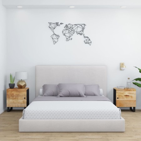Mesitas de noche 2 uds madera maciza de mango 40x33x46 cm de vidaXL, Mesitas de noche - Ref: Foro24-345209, Precio: 108,42 €,...