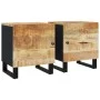 Mesitas de noche 2 uds madera maciza de mango 40x33x46 cm de vidaXL, Mesitas de noche - Ref: Foro24-345209, Precio: 107,04 €,...