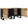 Mesitas de noche 2 uds madera maciza de mango 40x33x46 cm de vidaXL, Mesitas de noche - Ref: Foro24-345209, Precio: 107,04 €,...