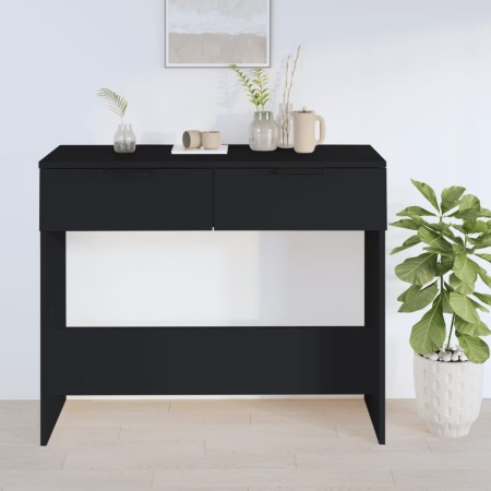 Mesa consola madera de ingeniería negro 90x36x75 cm en Mesas auxiliares | Comprar online en Foru.es