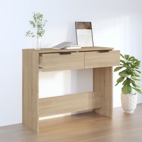 Mesa consola de madera contrachapada roble Sonoma 90x36x75 cm en Mesas auxiliares | Comprar online en Foru.es
