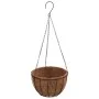 Macetas colgantes 4 uds revestimiento coco acero negro Ø35x52cm de vidaXL, Platillos y cubetas para macetas - Ref: Foro24-319...