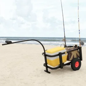 Carrito de pesca de acero negro de vidaXL, Carros e islas - Ref: Foro24-153603, Precio: 115,26 €, Descuento: %