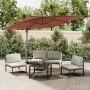 Sombrilla colgante con poste de aluminio terracota 300x300 cm de vidaXL, Sombrillas - Ref: Foro24-319925, Precio: 181,48 €, D...
