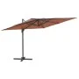 Sombrilla colgante con poste de aluminio terracota 300x300 cm de vidaXL, Sombrillas - Ref: Foro24-319925, Precio: 181,48 €, D...