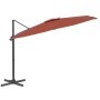 Sombrilla colgante con poste de aluminio terracota 300x300 cm de vidaXL, Sombrillas - Ref: Foro24-319925, Precio: 181,48 €, D...