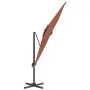 Sombrilla colgante con poste de aluminio terracota 300x300 cm de vidaXL, Sombrillas - Ref: Foro24-319925, Precio: 181,48 €, D...