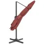 Sombrilla colgante con poste de aluminio terracota 300x300 cm de vidaXL, Sombrillas - Ref: Foro24-319925, Precio: 181,48 €, D...