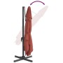 Sombrilla colgante con poste de aluminio terracota 300x300 cm de vidaXL, Sombrillas - Ref: Foro24-319925, Precio: 181,48 €, D...