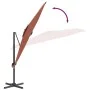 Sombrilla colgante con poste de aluminio terracota 300x300 cm de vidaXL, Sombrillas - Ref: Foro24-319925, Precio: 181,48 €, D...