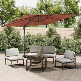 Sombrilla colgante con poste de aluminio terracota 400x300 cm de vidaXL, Sombrillas - Ref: Foro24-319926, Precio: 250,55 €, D...