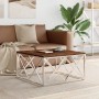 Mesa de centro acero inoxidable y madera maciza reciclada de vidaXL, Mesas de centro - Ref: Foro24-349973, Precio: 107,09 €, ...