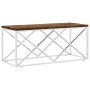 Mesa de centro acero inoxidable y madera maciza reciclada de vidaXL, Mesas de centro - Ref: Foro24-349965, Precio: 93,28 €, D...