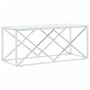 Mesa de centro acero inoxidable y vidrio 110x45x45 cm de vidaXL, Mesas de centro - Ref: Foro24-349963, Precio: 136,74 €, Desc...