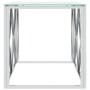 Mesa de centro acero inoxidable y vidrio 110x45x45 cm de vidaXL, Mesas de centro - Ref: Foro24-349963, Precio: 136,74 €, Desc...