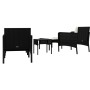 Set de muebles de jardín 5 pzas y cojines ratán sintético negro de vidaXL, Conjuntos de jardín - Ref: Foro24-319681, Precio: ...
