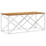 Mesa de centro acero inoxidable y madera maciza de acacia de vidaXL, Mesas de centro - Ref: Foro24-349967, Precio: 81,19 €, D...