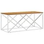 Mesa de centro acero inoxidable y madera maciza de acacia de vidaXL, Mesas de centro - Ref: Foro24-349967, Precio: 80,47 €, D...