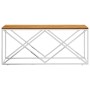 Mesa de centro acero inoxidable y madera maciza de acacia de vidaXL, Mesas de centro - Ref: Foro24-349967, Precio: 81,19 €, D...