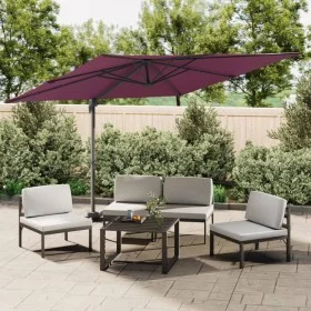 Sombrilla colgante con poste de aluminio rojo burdeos 400x300cm de vidaXL, Sombrillas - Ref: Foro24-319924, Precio: 226,68 €,...