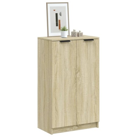 Mueble zapatero madera contrachapada roble Sonoma 59x35x100,5 cm en Armarios y almacenamiento | Comprar online en Foru.es