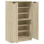 Mueble zapatero madera contrachapada roble Sonoma 59x35x100,5 cm en Armarios y almacenamiento | Comprar online en Foru.es