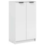 Mueble zapatero madera contrachapada blanco brillo 59x35x100,5 cm en Armarios y almacenamiento | Comprar online en Foru.es