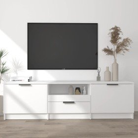 Mueble de TV blanco 140x35x40 cm madera de ingeniería en Muebles TV | Comprar online en Foru.es