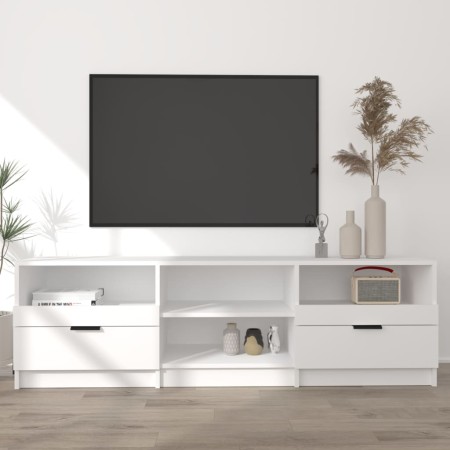 Mueble para TV madera contrachapada blanco 150x33,5x45 cm en Muebles TV | Comprar online en Foru.es