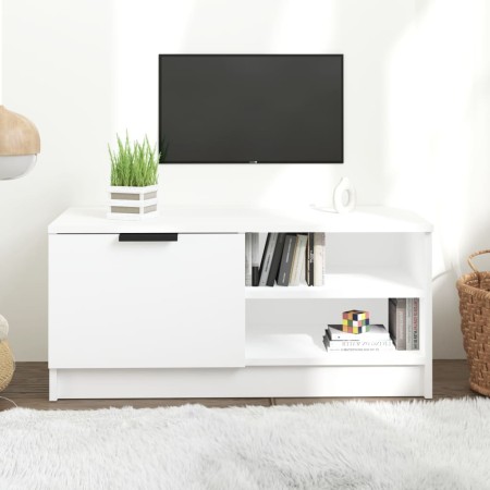 Mueble para TV madera contrachapada blanco 80x35x36,5 cm en Muebles TV | Comprar online en Foru.es