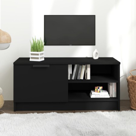 Mueble para TV madera contrachapada negro 80x35x36,5 cm en Muebles TV | Comprar online en Foru.es
