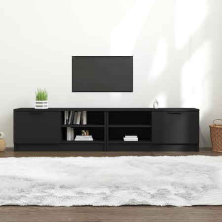 Mueble para TV 2 pzas madera contrachapada negro 80x35x36,5 cm en Muebles TV | Comprar online en Foru.es