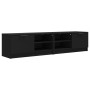 Mueble para TV 2 pzas madera contrachapada negro 80x35x36,5 cm en Muebles TV | Comprar online en Foru.es
