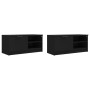 Mueble para TV 2 pzas madera contrachapada negro 80x35x36,5 cm en Muebles TV | Comprar online en Foru.es