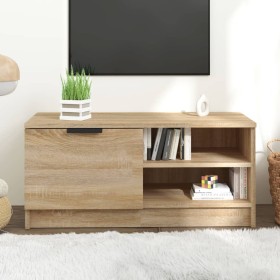 Mueble de TV madera contrachapada roble Sonoma 80x35x36,5 cm en Muebles TV | Comprar online en Foru.es