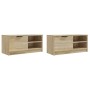 Mueble para TV 2 pzas madera contrachapada roble 80x35x36,5 cm en Muebles TV | Comprar online en Foru.es