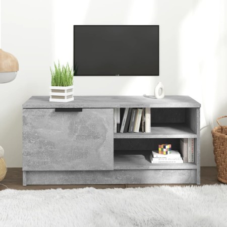 Mueble de TV madera contrachapada gris hormigón 80x35x36,5 cm en Muebles TV | Comprar online en Foru.es