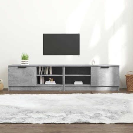 Mueble de TV 2 pzas madera contrachapada hormigón 80x35x36,5 cm en Muebles TV | Comprar online en Foru.es