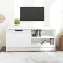 Mueble de TV madera contrachapada blanco brillante 80x35x36,5cm en Muebles TV | Comprar online en Foru.es