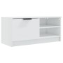 Mueble de TV madera contrachapada blanco brillante 80x35x36,5cm en Muebles TV | Comprar online en Foru.es