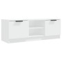 Mueble de TV madera contrachapada blanco 102x35x36,5 cm en Muebles TV | Comprar online en Foru.es