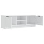Mueble de TV madera contrachapada blanco brillo 102x35x36,5 cm en Muebles TV | Comprar online en Foru.es