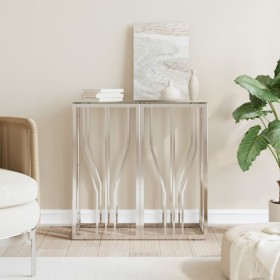 Mesa consola acero inoxidable y vidrio 70x30x70 cm de vidaXL, Mesas auxiliares - Ref: Foro24-350033, Precio: 173,74 €, Descue...