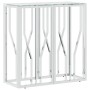 Mesa consola acero inoxidable y vidrio 70x30x70 cm de vidaXL, Mesas auxiliares - Ref: Foro24-350033, Precio: 173,74 €, Descue...