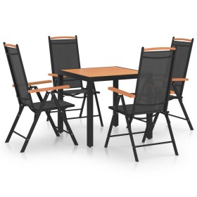 Juego de comedor de jardín 5 piezas aluminio negro en Conjuntos de jardín | Comprar online en Foru.es
