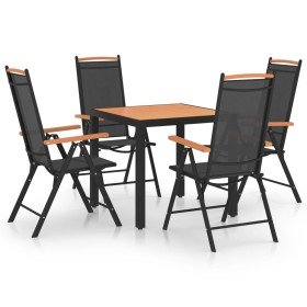 Juego de comedor de jardín 5 piezas aluminio negro en Conjuntos de jardín | Comprar online en Foru.es