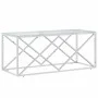 Mesa de centro acero inoxidable y vidrio 110x45x45 cm de vidaXL, Mesas de centro - Ref: Foro24-349961, Precio: 129,91 €, Desc...