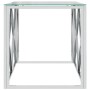 Mesa de centro acero inoxidable y vidrio 110x45x45 cm de vidaXL, Mesas de centro - Ref: Foro24-349961, Precio: 131,71 €, Desc...
